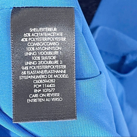 Alice + Olivia Hollis Blue Royal Black Lace Cap Sleeves Sheath Dress Size 2 US - Picture 7 of 7